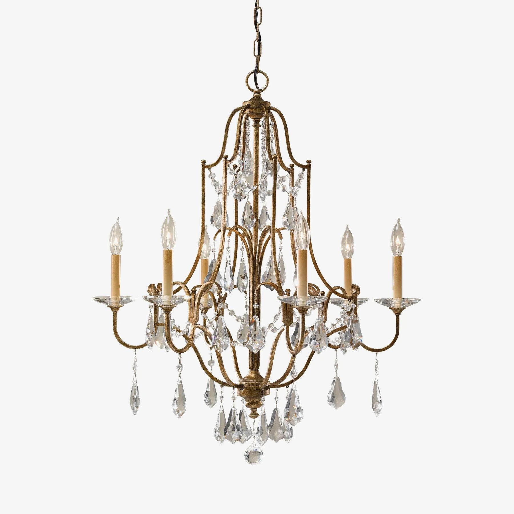 Mirok Chandelier Iron Crystal Candelabra Vintage-Neutral Decor