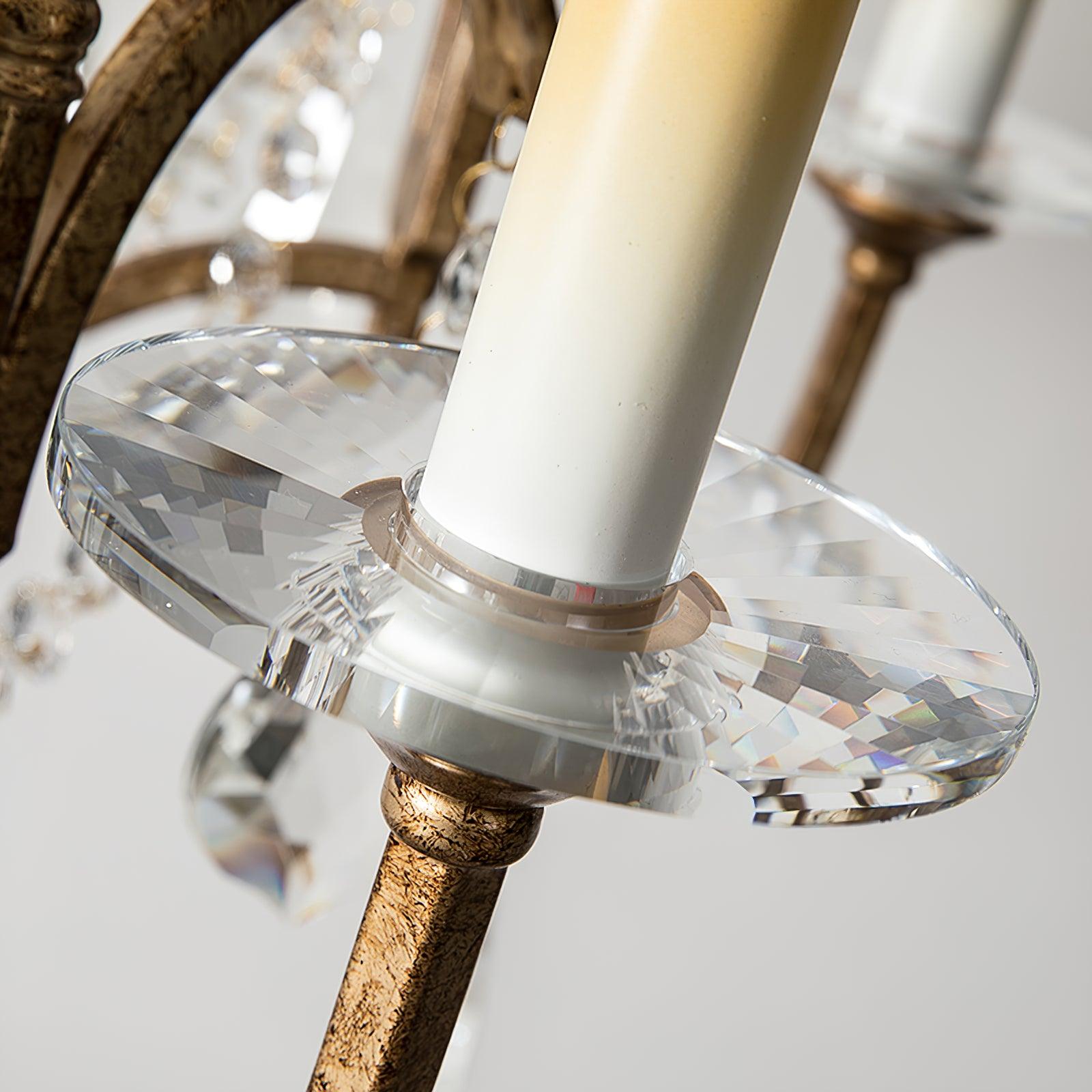 Mirok Chandelier Iron Crystal Candelabra Vintage-Neutral Decor
