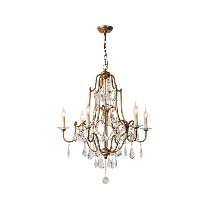 Mirok Chandelier Iron Crystal Candelabra Vintage-Neutral Decor
