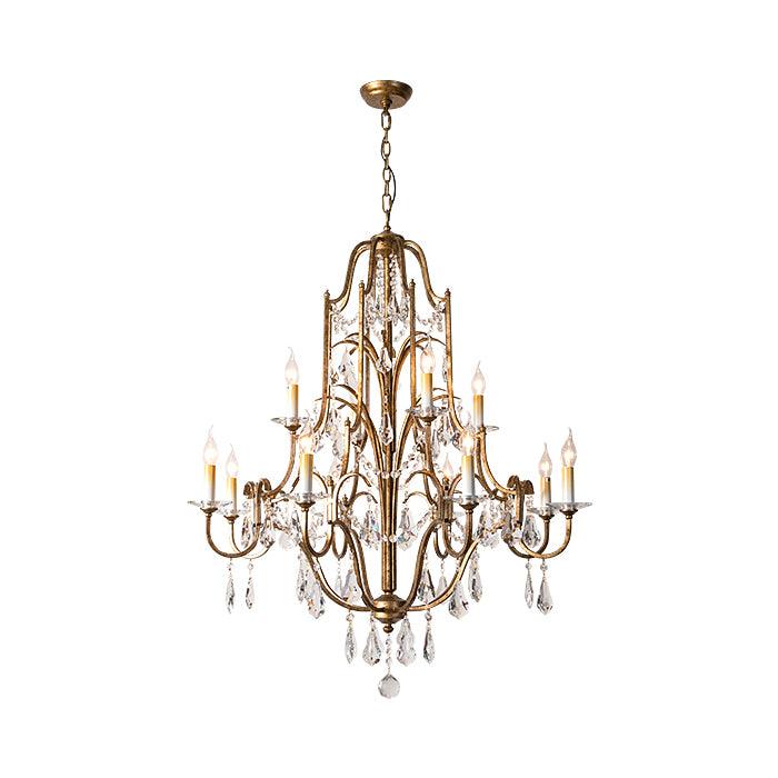 Mirok Chandelier Iron Crystal Candelabra Vintage-Neutral Decor