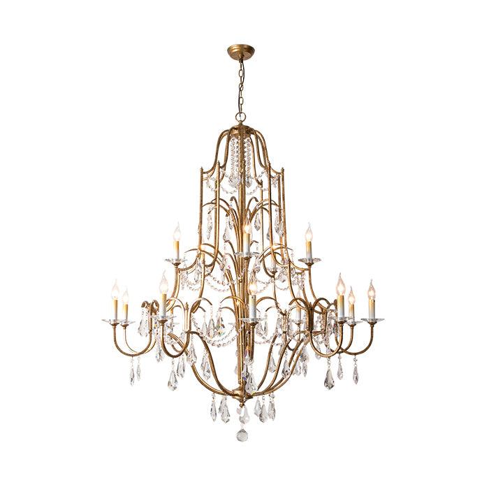 Mirok Chandelier Iron Crystal Candelabra Vintage-Neutral Decor