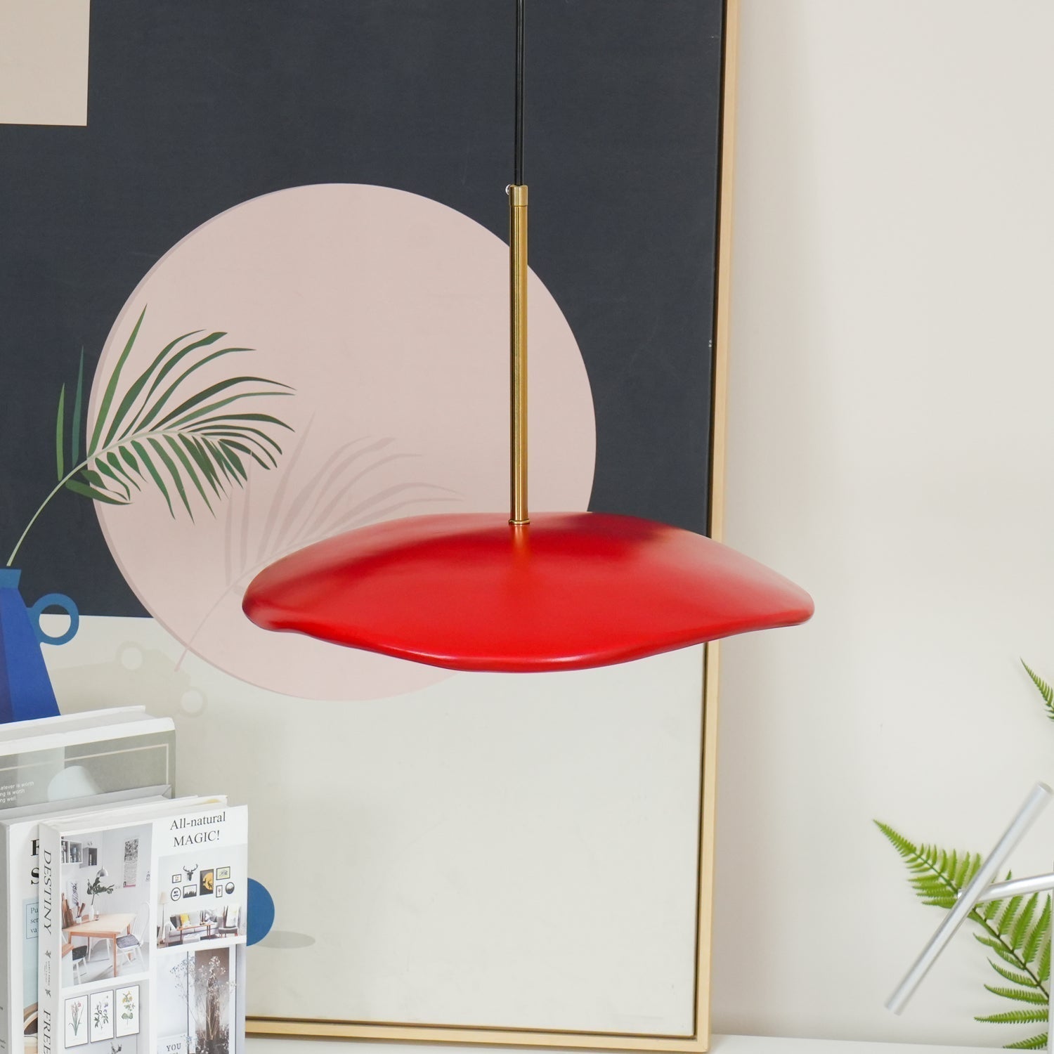 Mariva Pendant Lamp Wave Shape Gold Accent-Neutral Decor