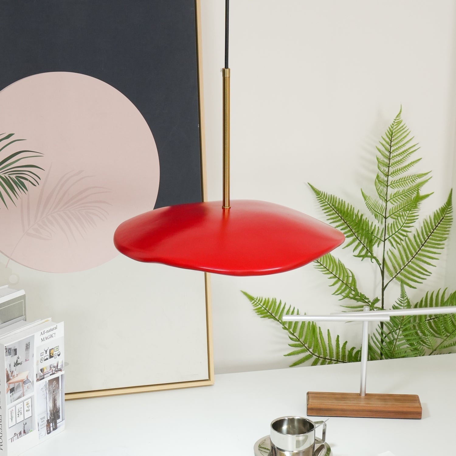 Mariva Pendant Lamp Wave Shape Gold Accent-Neutral Decor