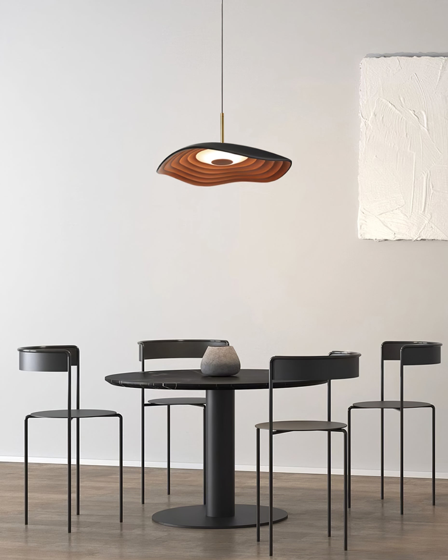 Mariva Pendant Lamp Wave Shape Gold Accent-Neutral Decor