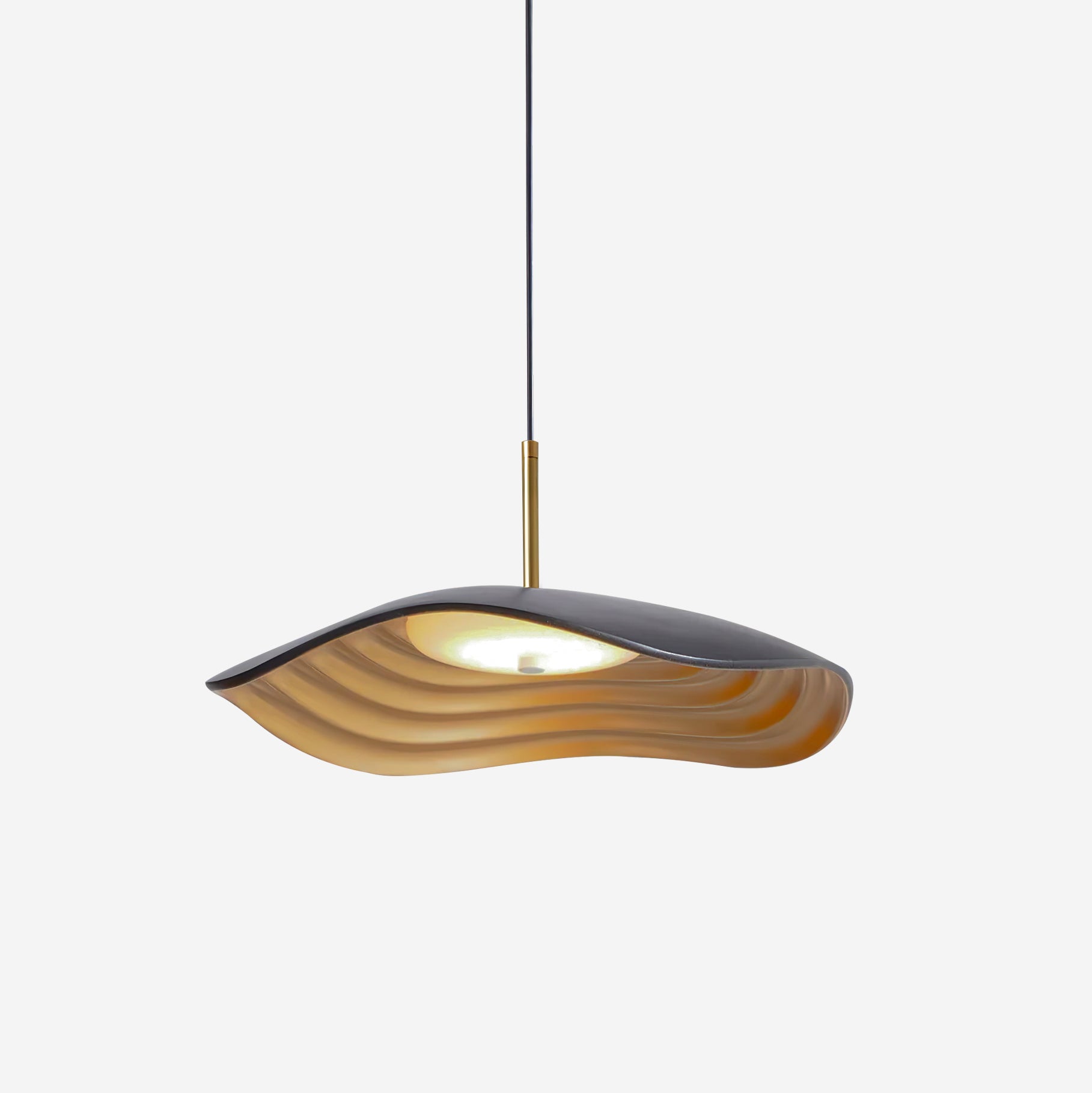 Mariva Pendant Lamp Wave Shape Gold Accent-Neutral Decor