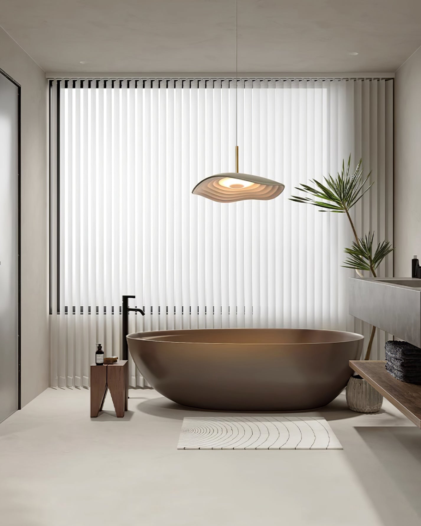 Mariva Pendant Lamp Wave Shape Gold Accent-Neutral Decor