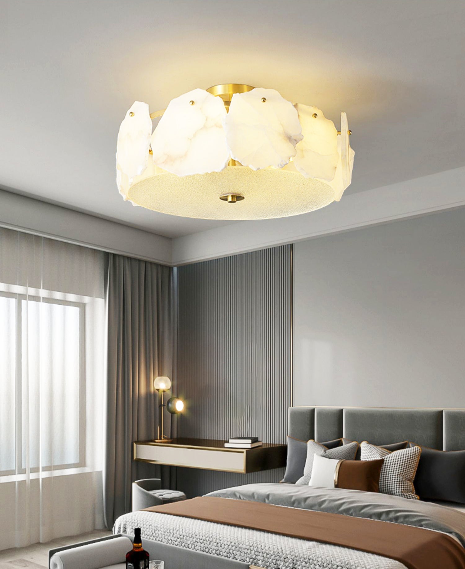 Peld Alabaster Flush Mount Light-Neutral Decor