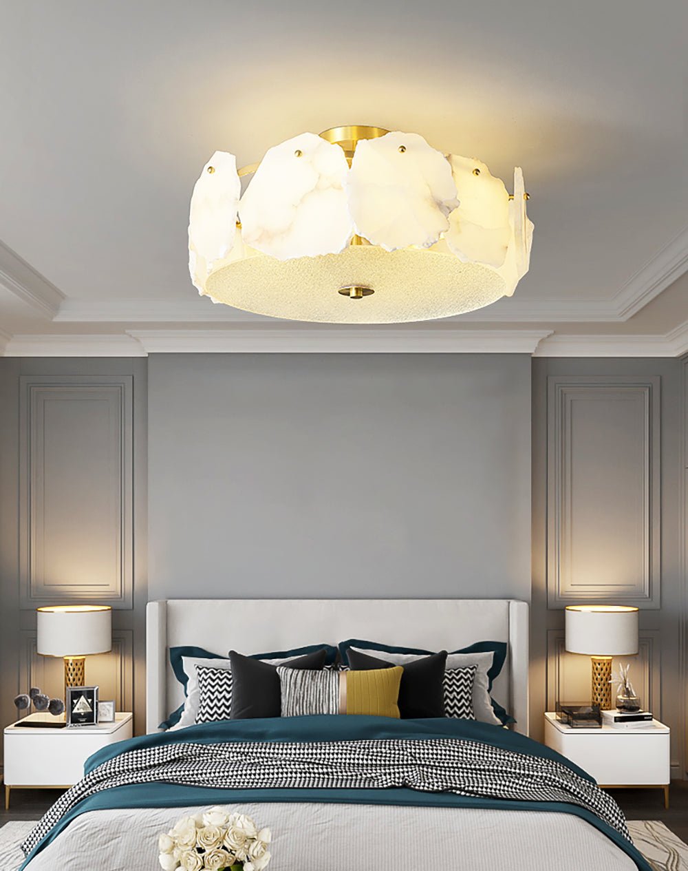 Peld Alabaster Flush Mount Light-Neutral Decor
