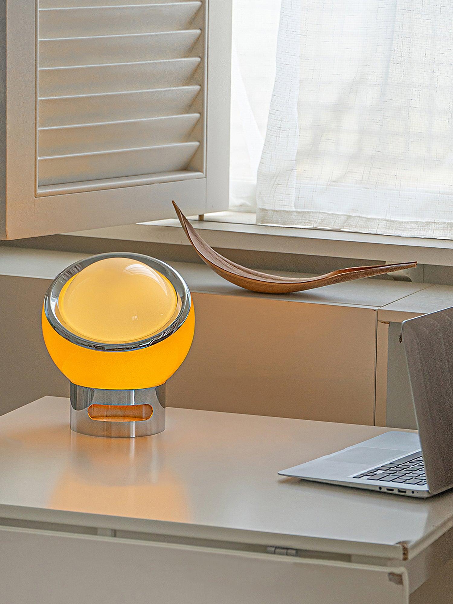 Halonce Steel Futuristic Table Lamp-Neutral Decor