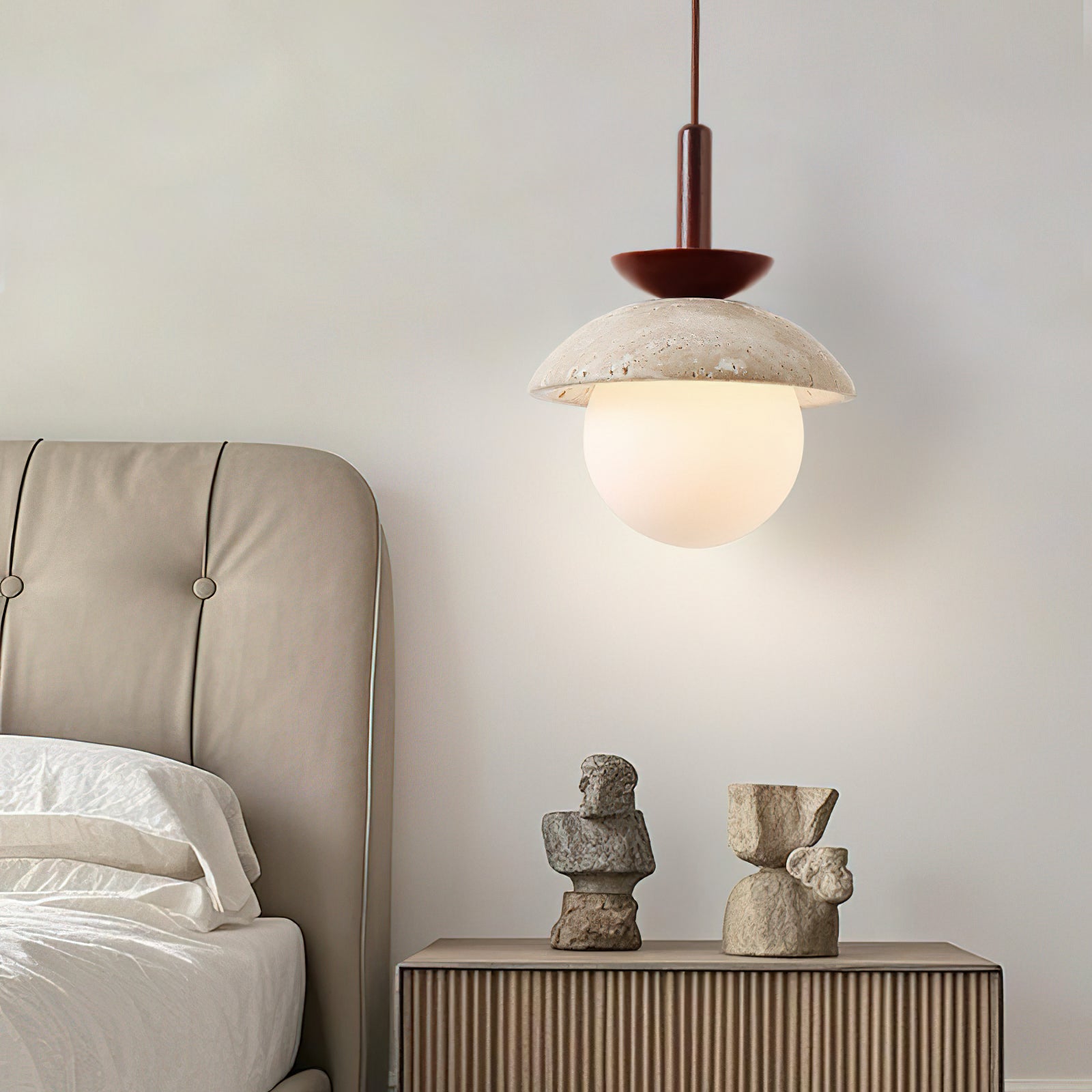 Valerie Pendant Light shown in the 'Wood color' finish.