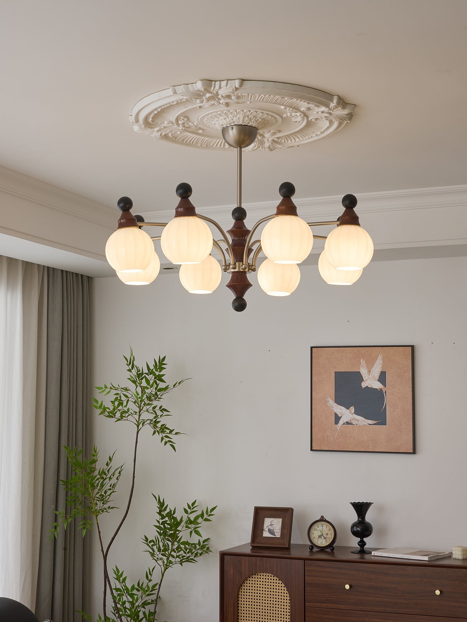 Zosilara Traditional Elegance Wood Chandelier-Neutral Decor
