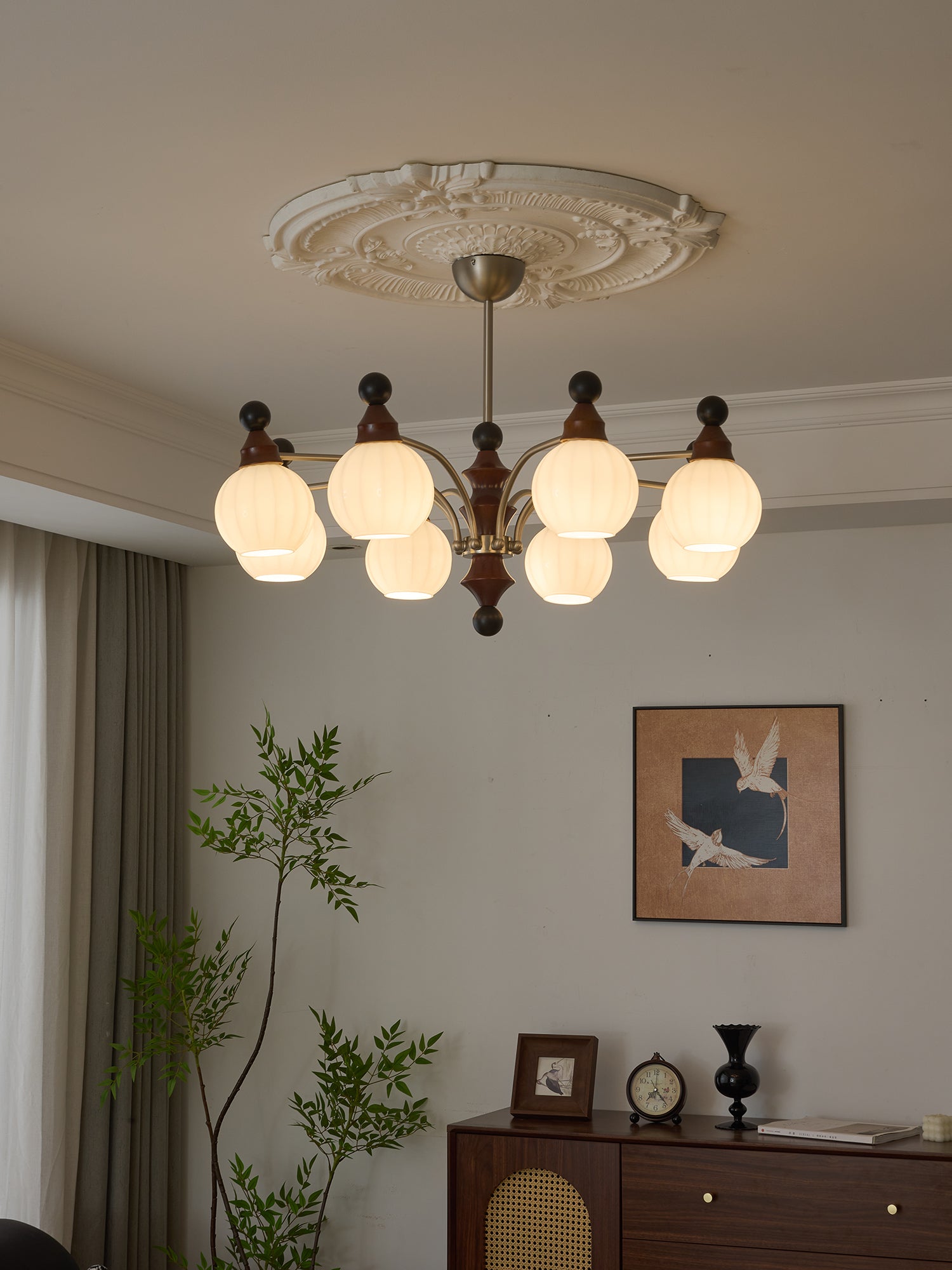 Zosilara Traditional Elegance Wood Chandelier-Neutral Decor