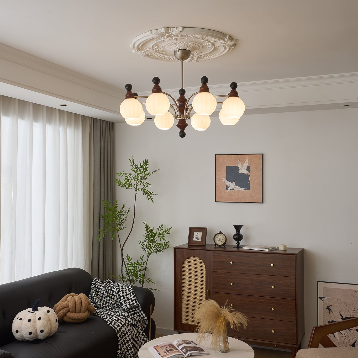 Zosilara Traditional Elegance Wood Chandelier-Neutral Decor