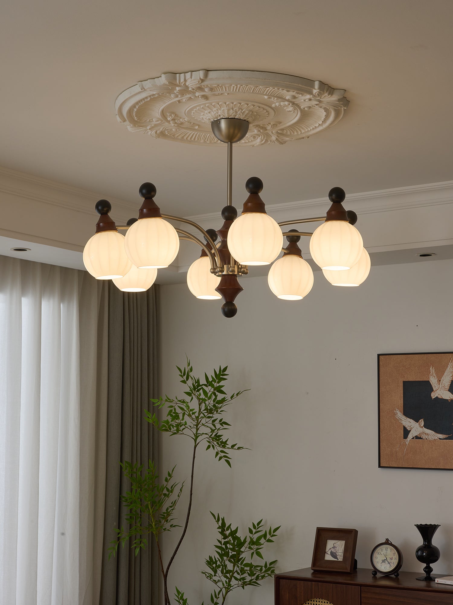 Zosilara Traditional Elegance Wood Chandelier-Neutral Decor