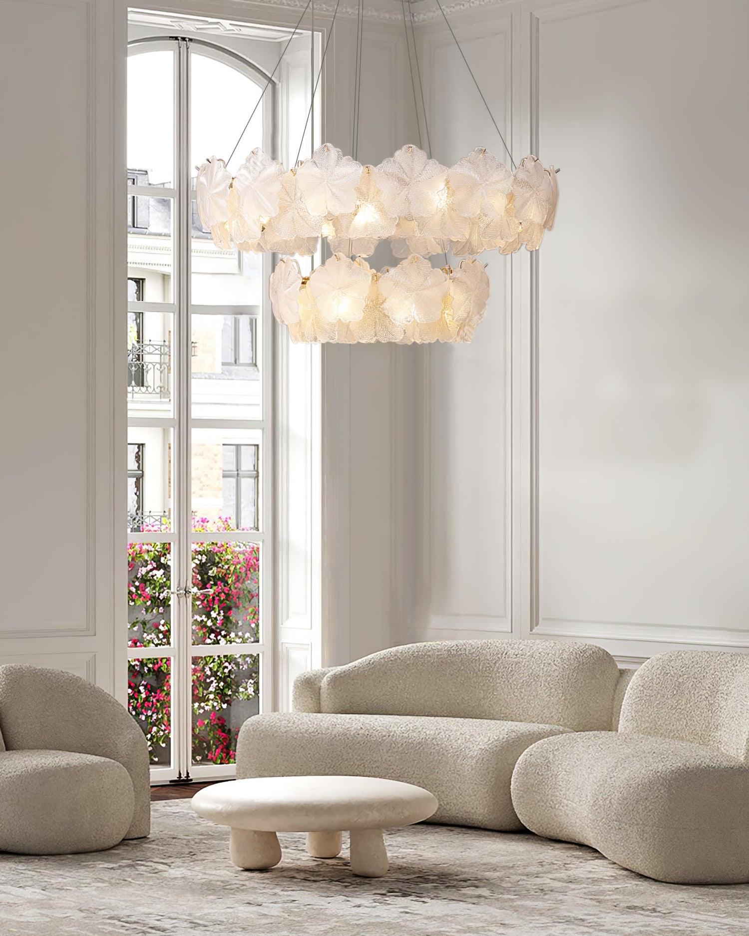 Vitheir Floral Glass Chandelier-Neutral Decor