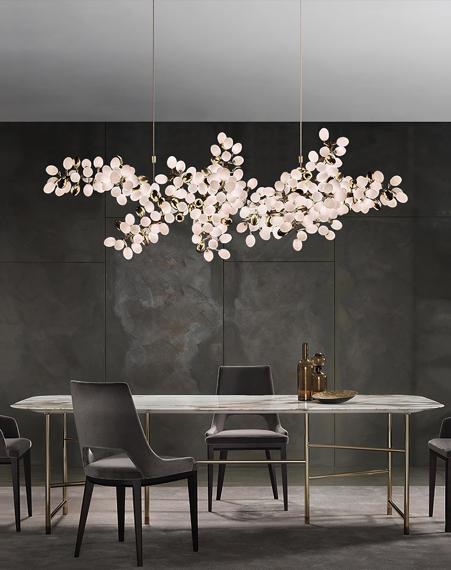 Aldo Elegant Droplet Glass Chandelier-Neutral Decor