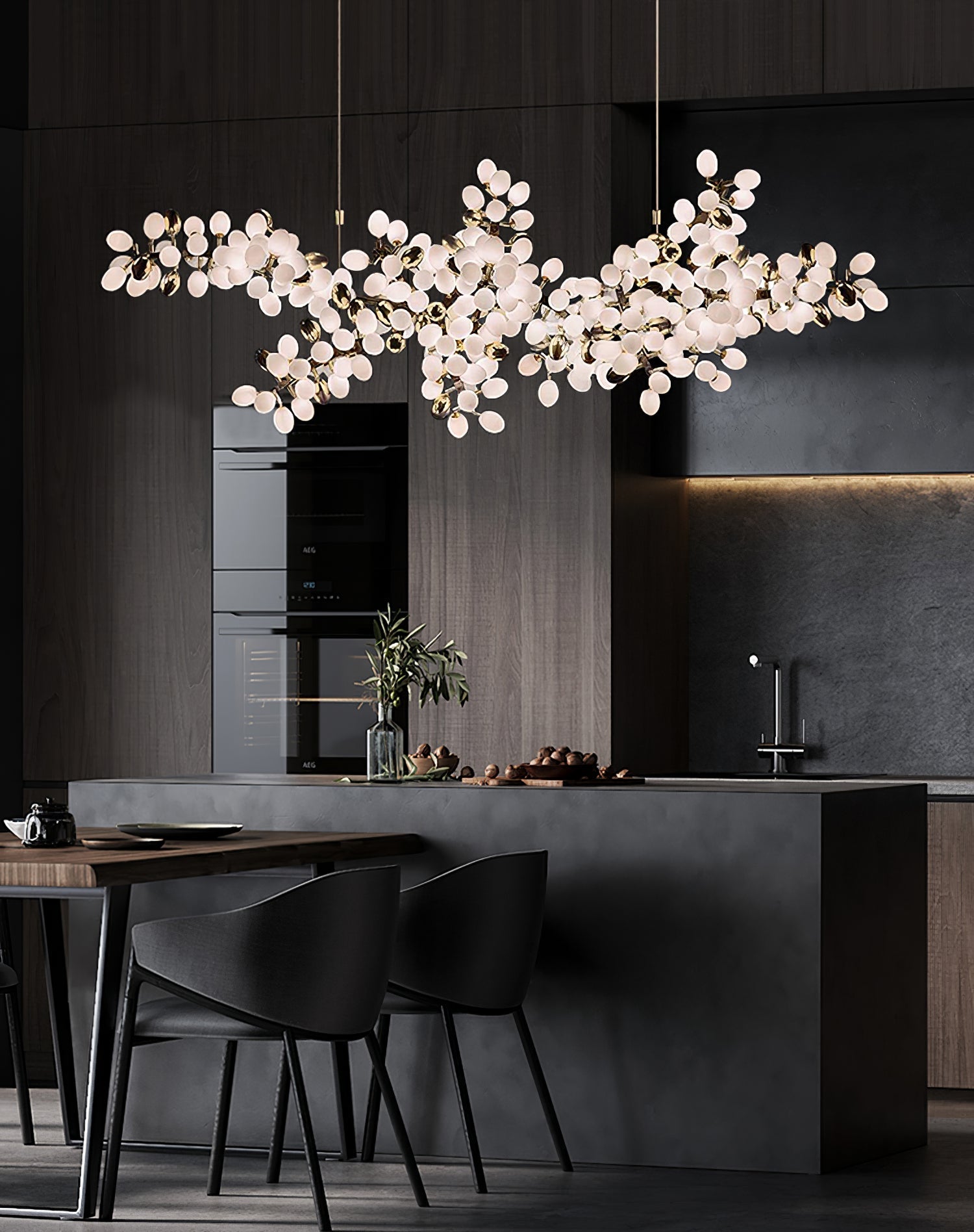 Aldo Elegant Droplet Glass Chandelier-Neutral Decor