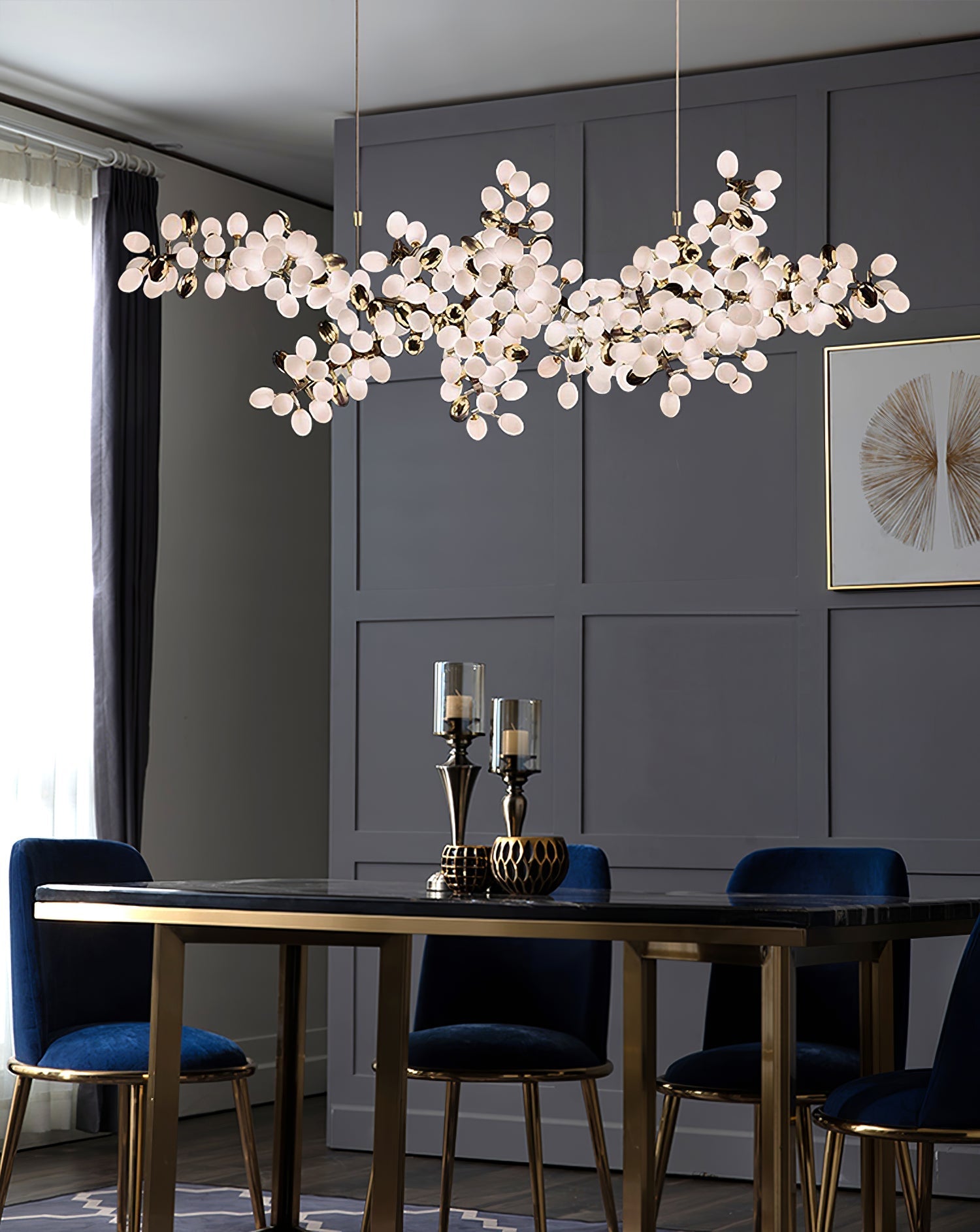Aldo Elegant Droplet Glass Chandelier-Neutral Decor