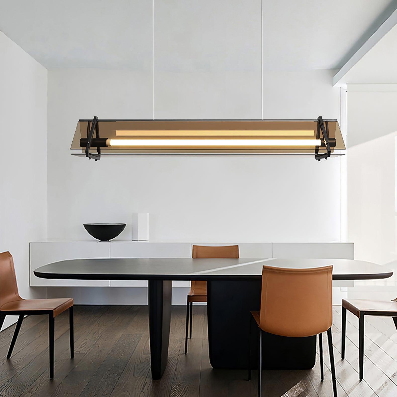Arisha Industrial Triangle Metal/Glass Pendant Light, Gold - Neutral Decor