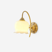 Dazell Art Flower Brass Resin Wall Lamp-Neutral Decor