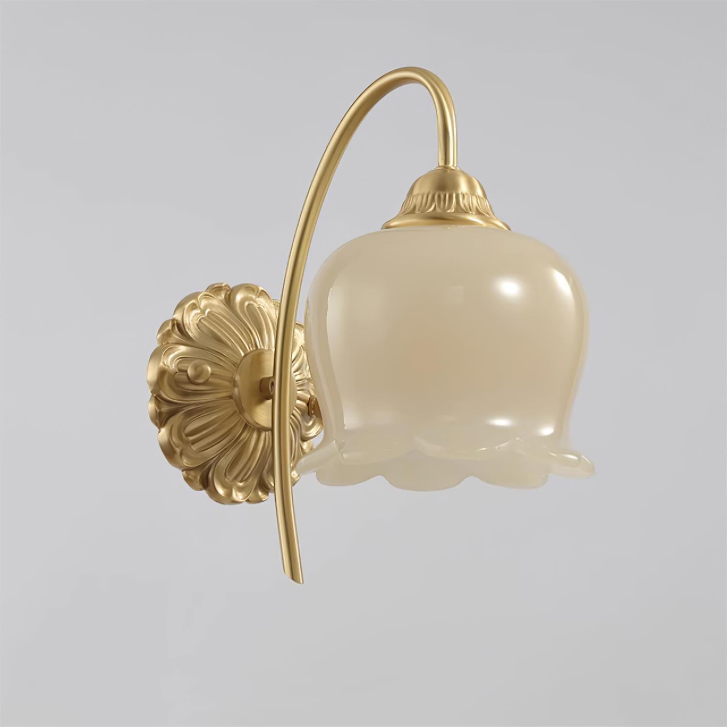 Dazell Art Flower Brass Resin Wall Lamp-Neutral Decor