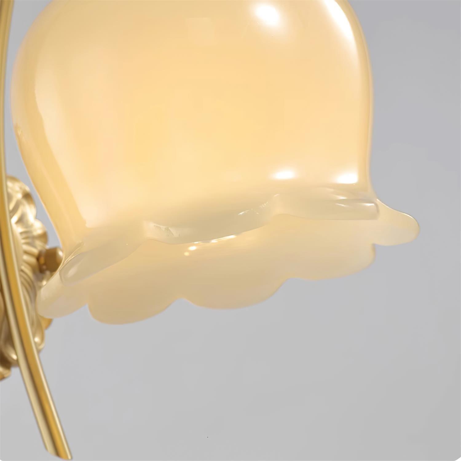Dazell Art Flower Brass Resin Wall Lamp-Neutral Decor