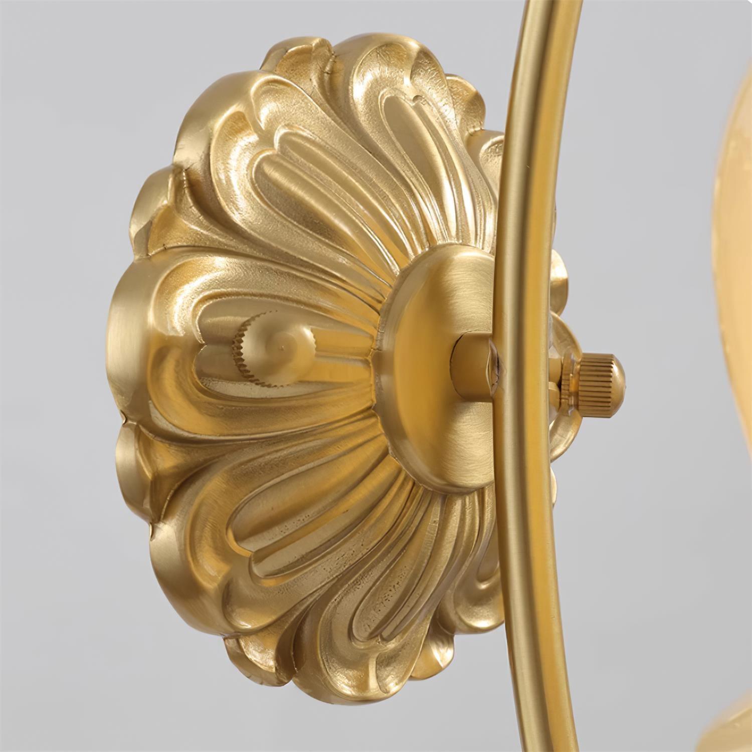 Dazell Art Flower Brass Resin Wall Lamp-Neutral Decor