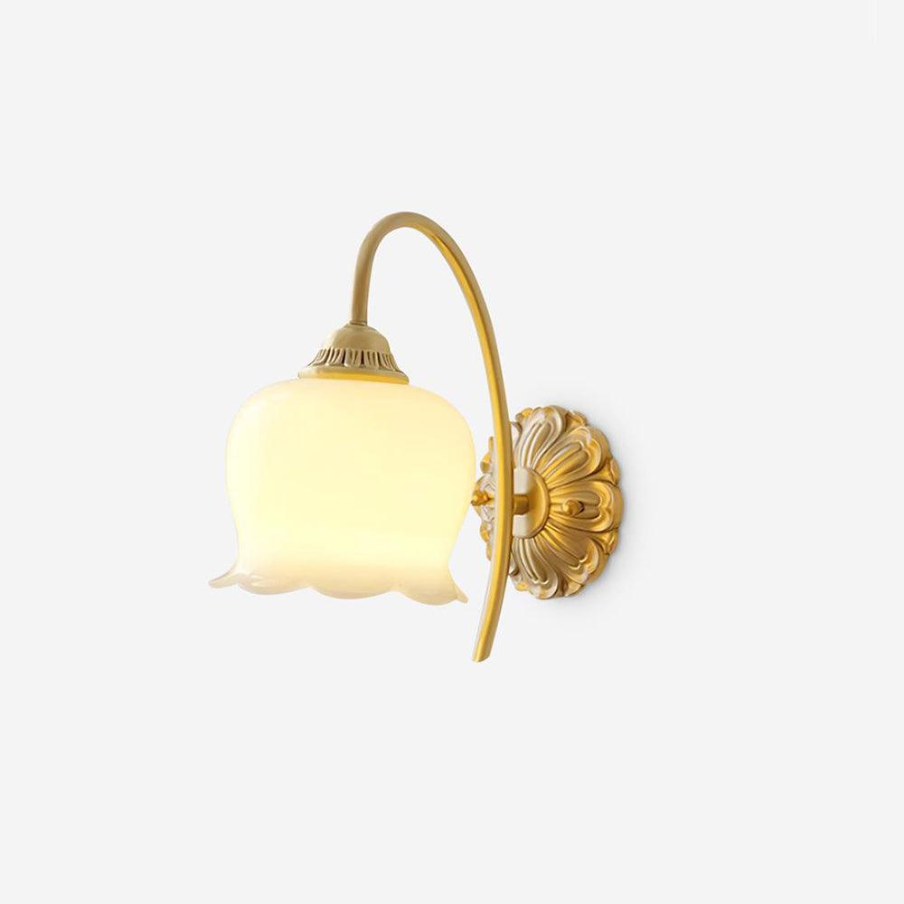 Dazell Art Flower Brass Resin Wall Lamp-Neutral Decor