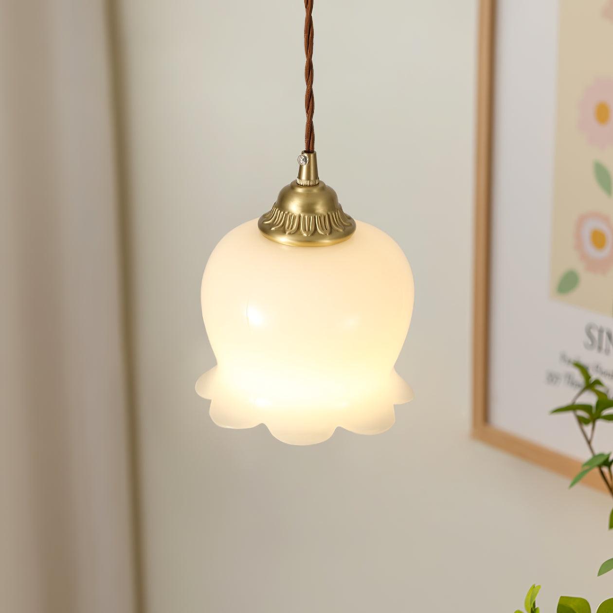 Veloza Brass & Resin Glam Pendant Lamp-Neutral Decor