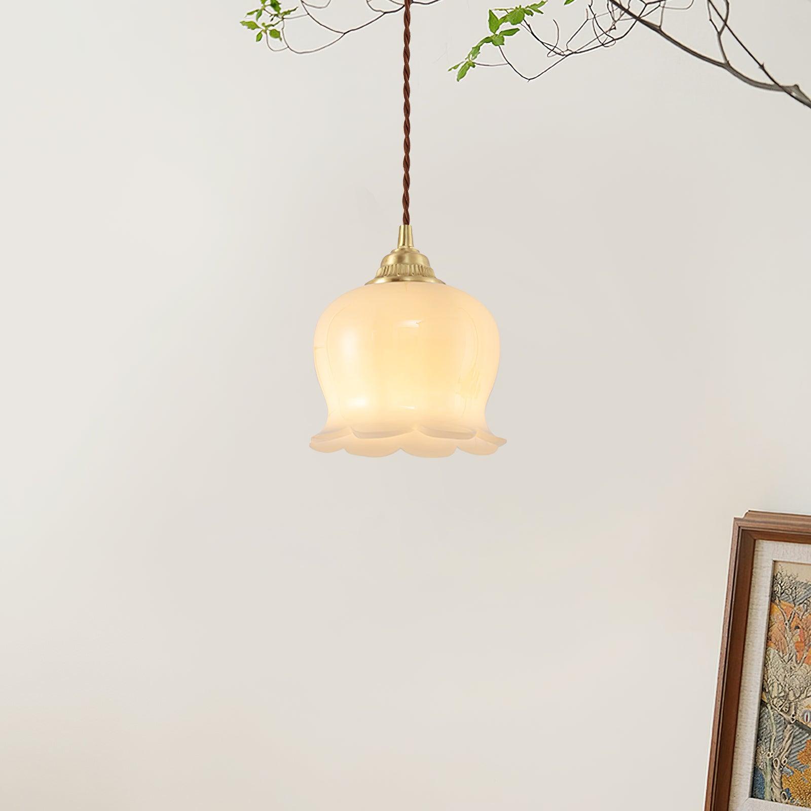 Veloza Brass & Resin Glam Pendant Lamp-Neutral Decor