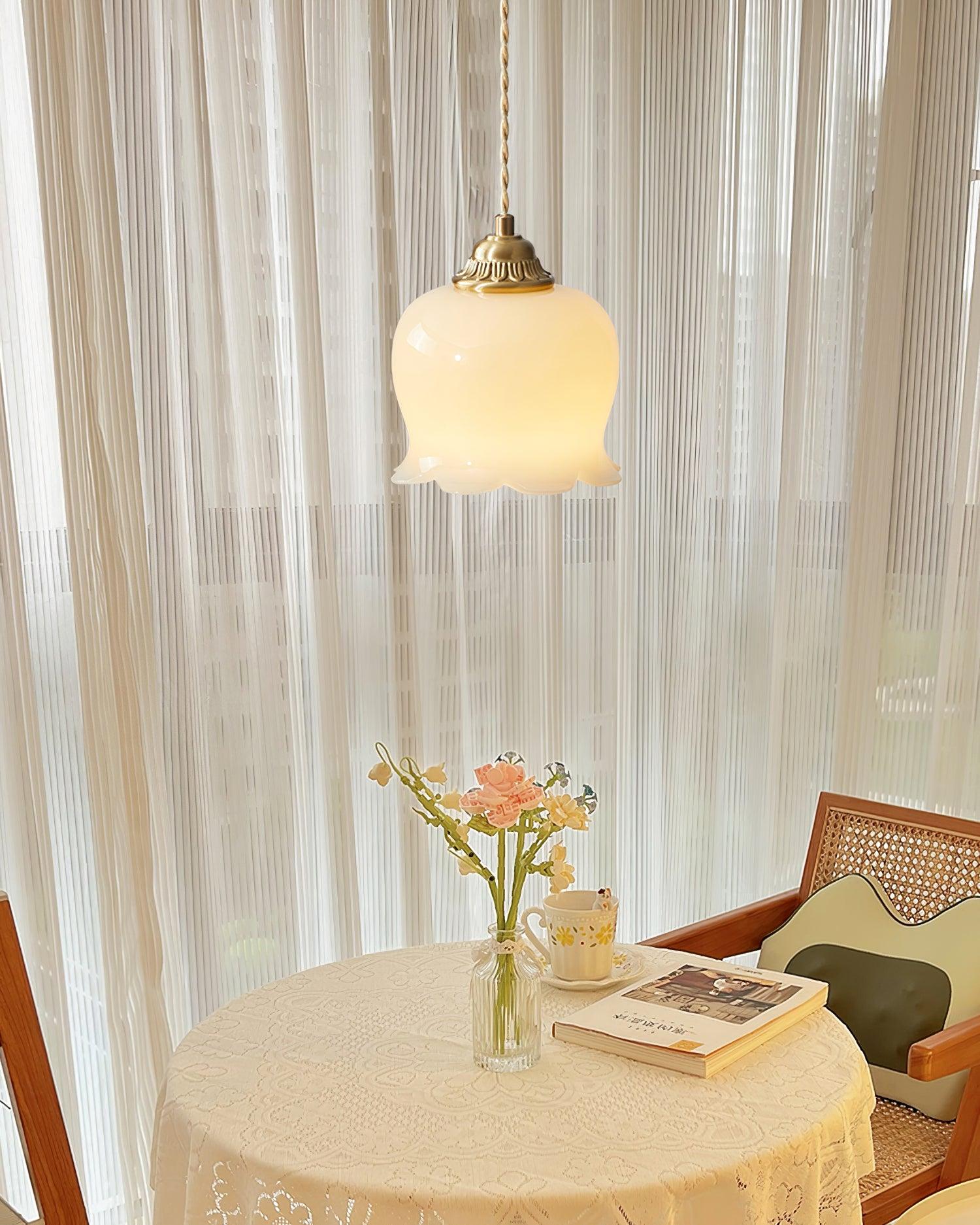 Veloza Brass & Resin Glam Pendant Lamp-Neutral Decor
