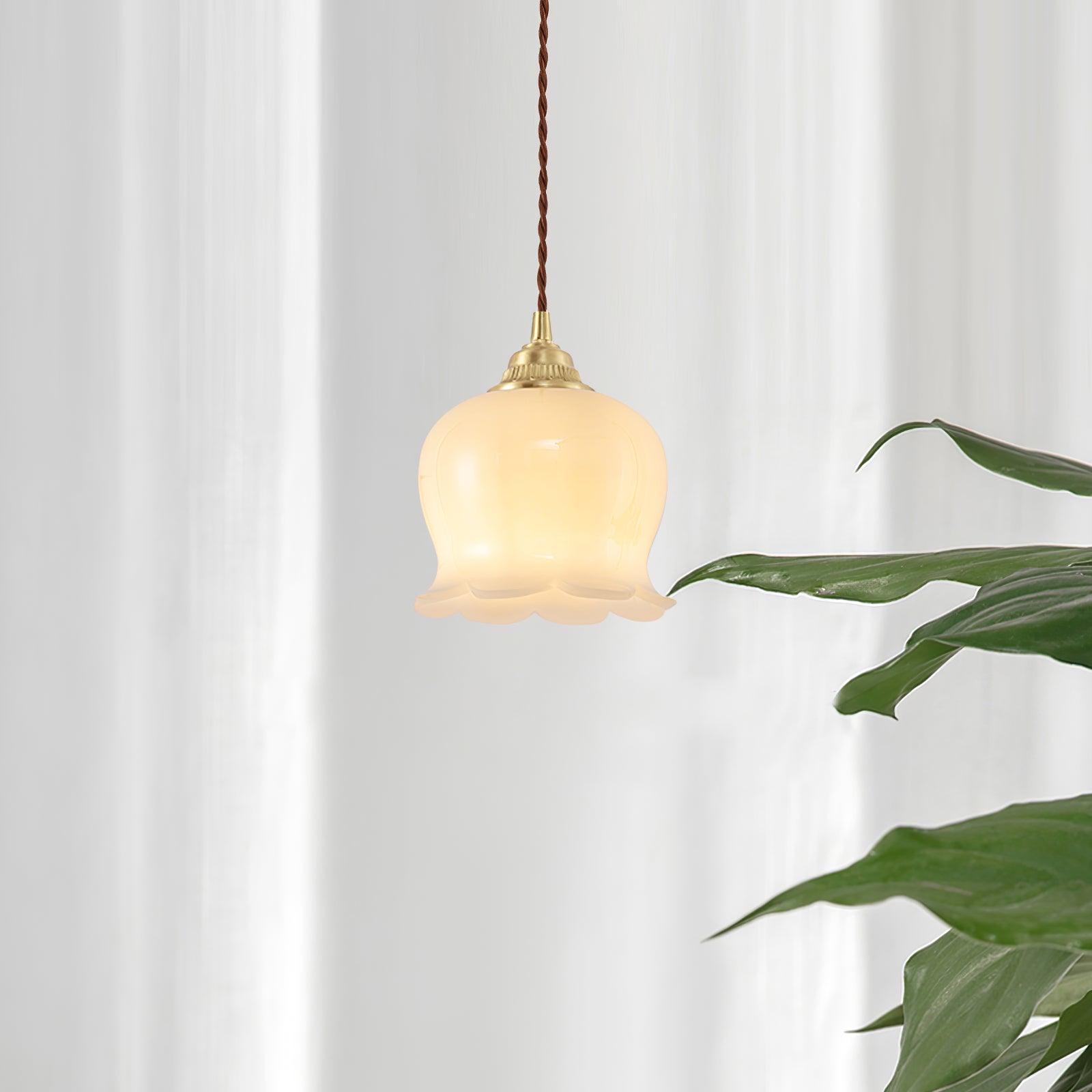 Veloza Brass & Resin Glam Pendant Lamp-Neutral Decor