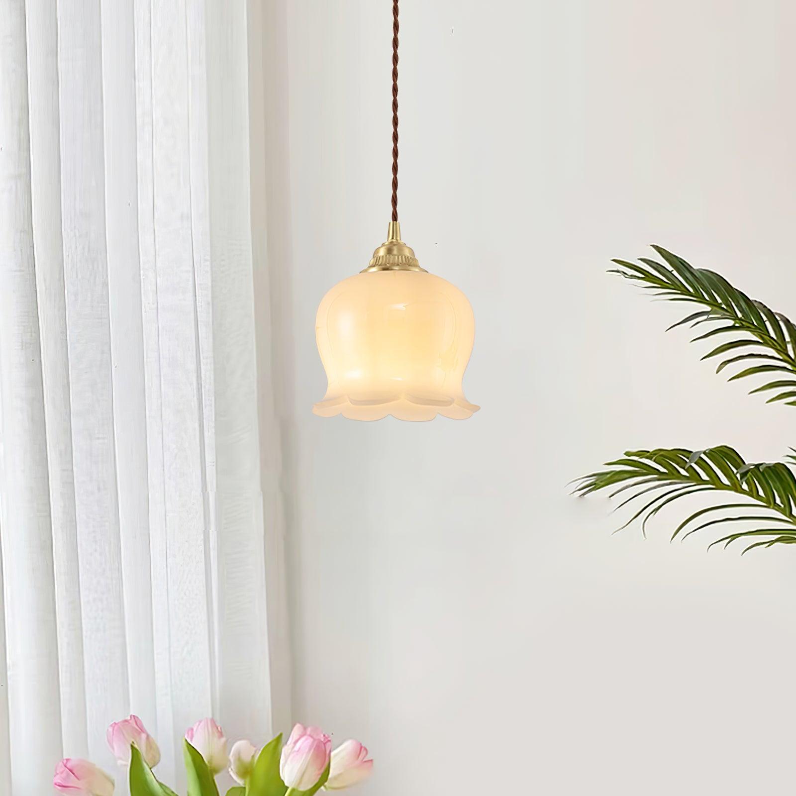 Veloza Brass & Resin Glam Pendant Lamp-Neutral Decor