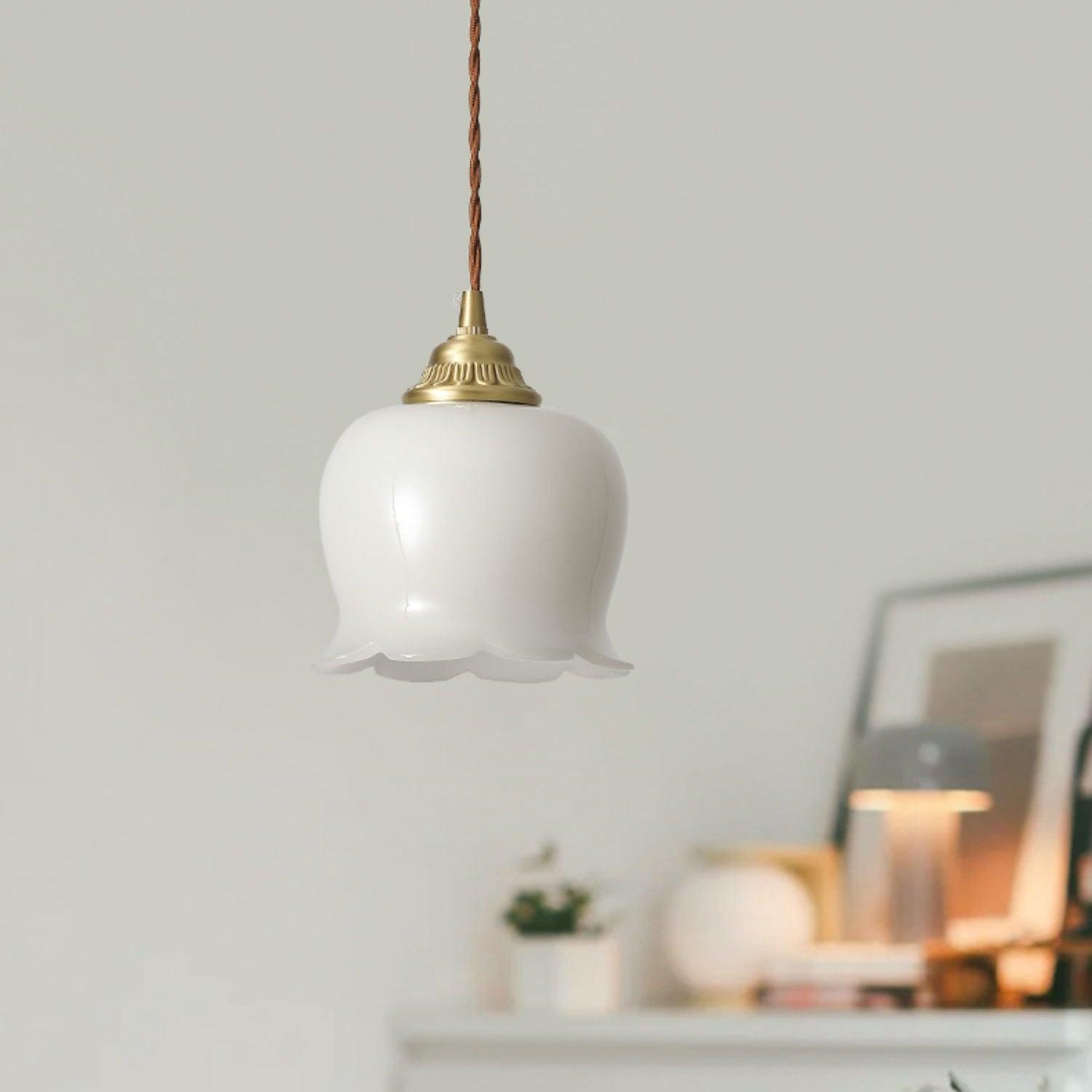Veloza Brass & Resin Glam Pendant Lamp-Neutral Decor