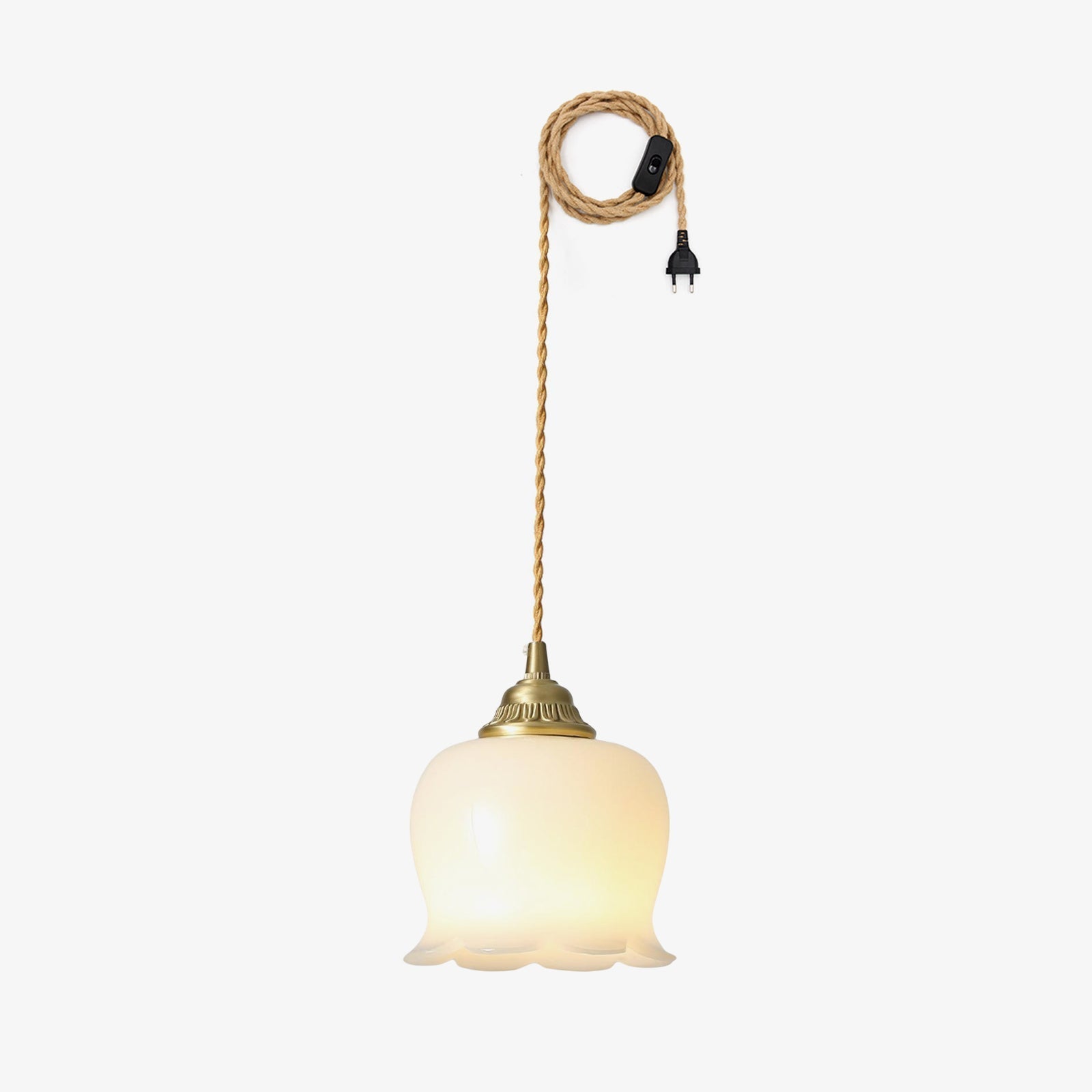 Veloza Brass & Resin Glam Pendant Lamp-Neutral Decor