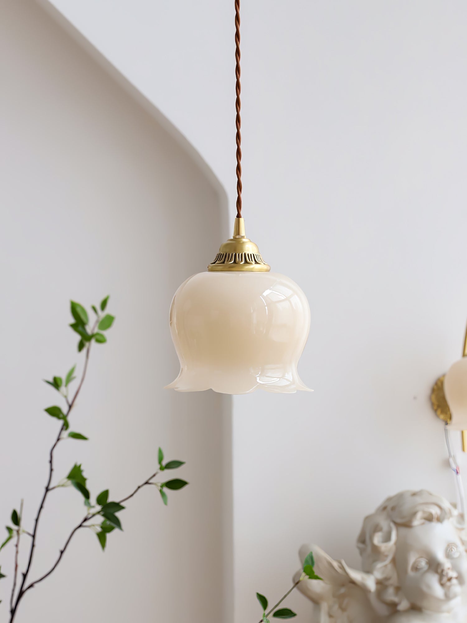 Veloza Brass & Resin Glam Pendant Lamp-Neutral Decor