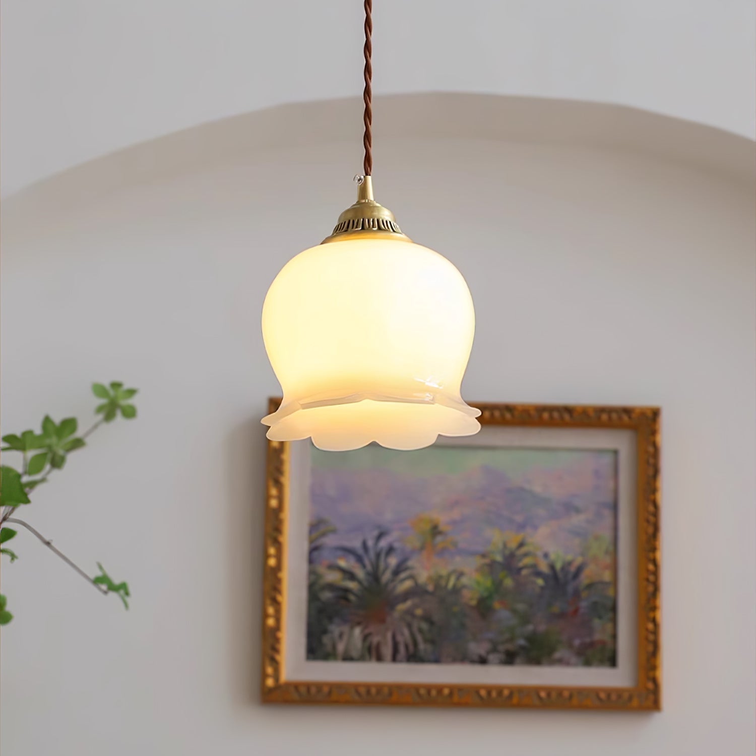 Veloza Brass & Resin Glam Pendant Lamp-Neutral Decor