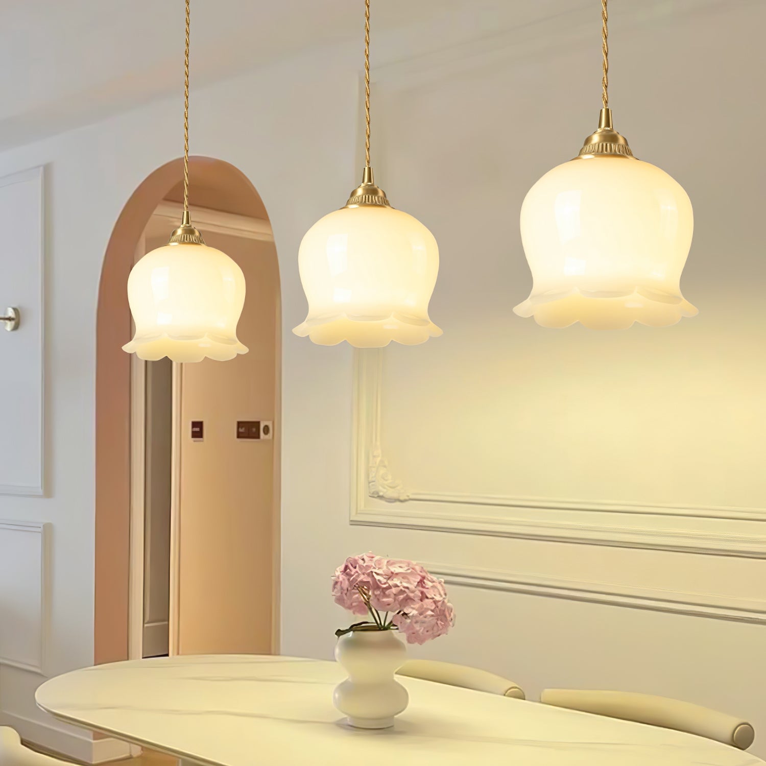 Veloza Brass & Resin Glam Pendant Lamp-Neutral Decor