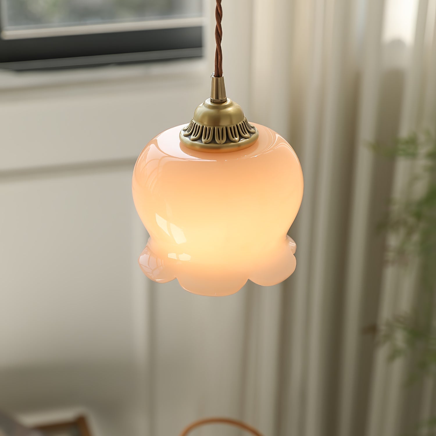 Veloza Brass & Resin Glam Pendant Lamp-Neutral Decor