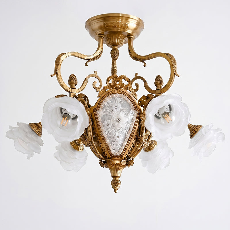 Dimensional drawing of the semi-flush mount with height and diameter measurements.