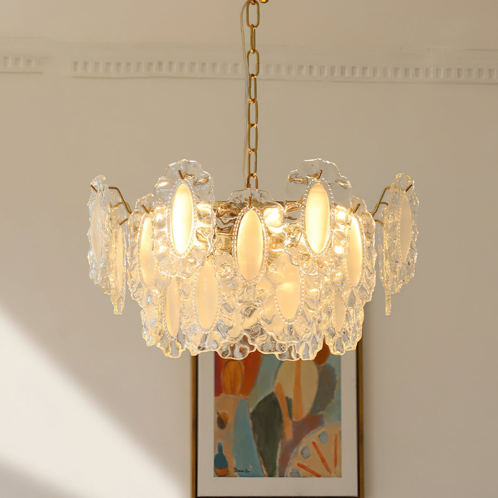 Small size Varvara Glass Chandelier (15.7" diameter).