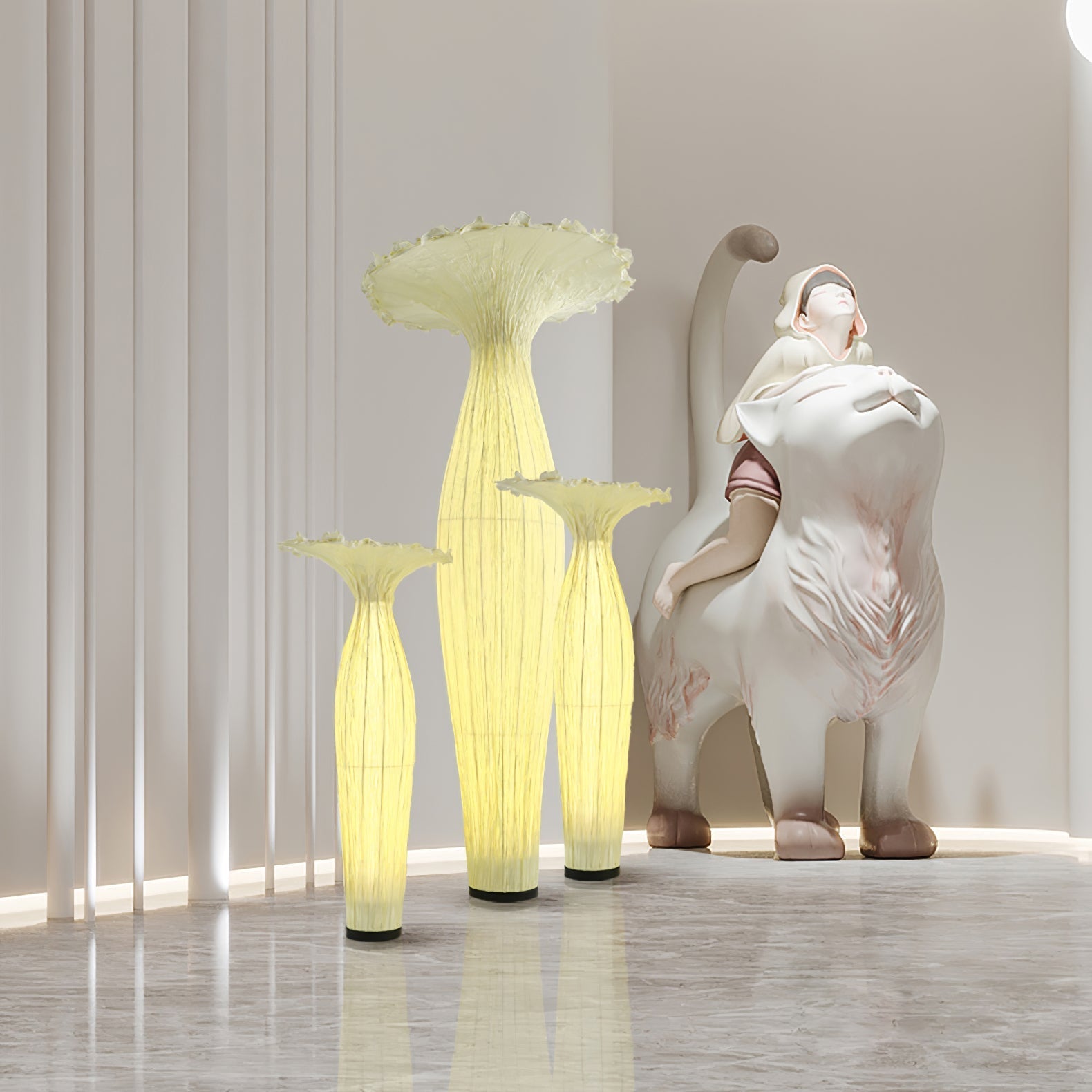 Zarinir Organic Fabric Floor Lamp-Neutral Decor