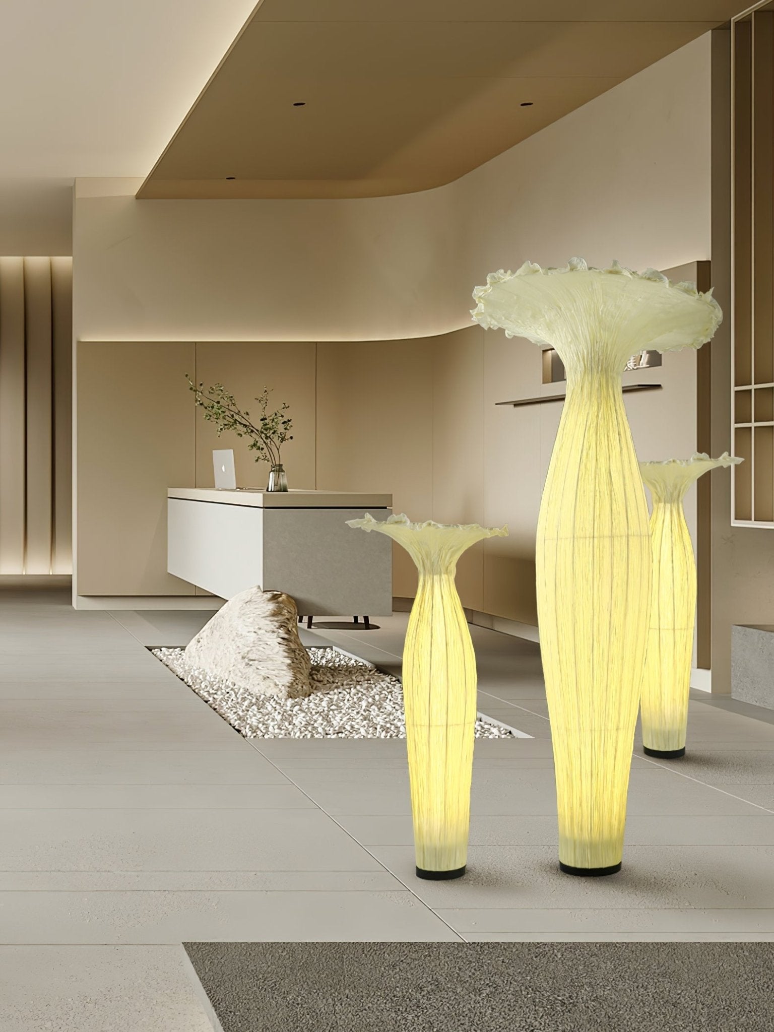 Zarinir Organic Fabric Floor Lamp-Neutral Decor