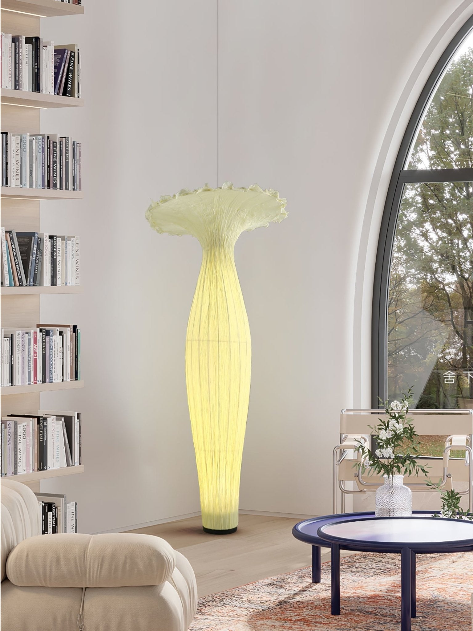 Zarinir Organic Fabric Floor Lamp-Neutral Decor