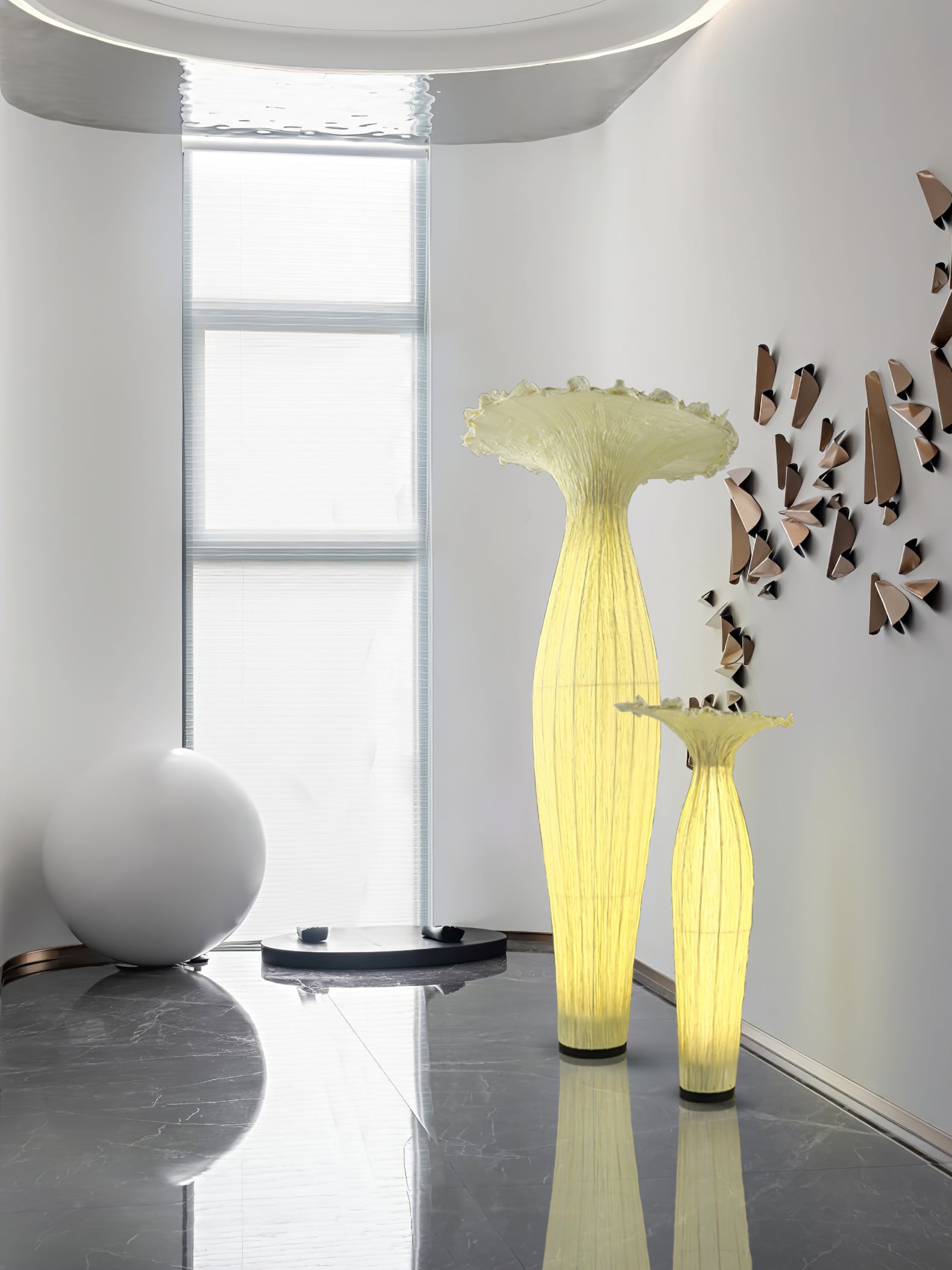 Zarinir Organic Fabric Floor Lamp-Neutral Decor