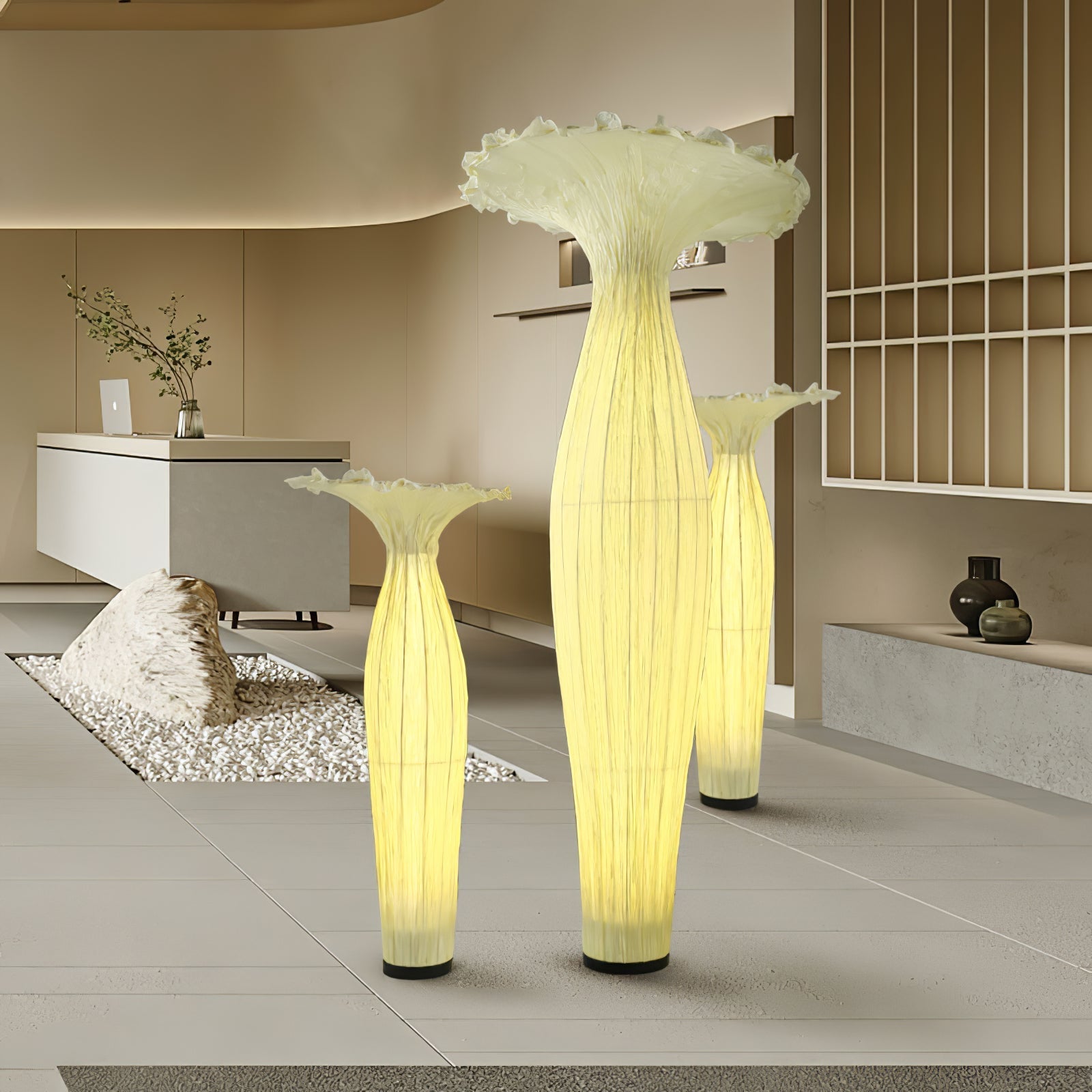 Zarinir Organic Fabric Floor Lamp-Neutral Decor