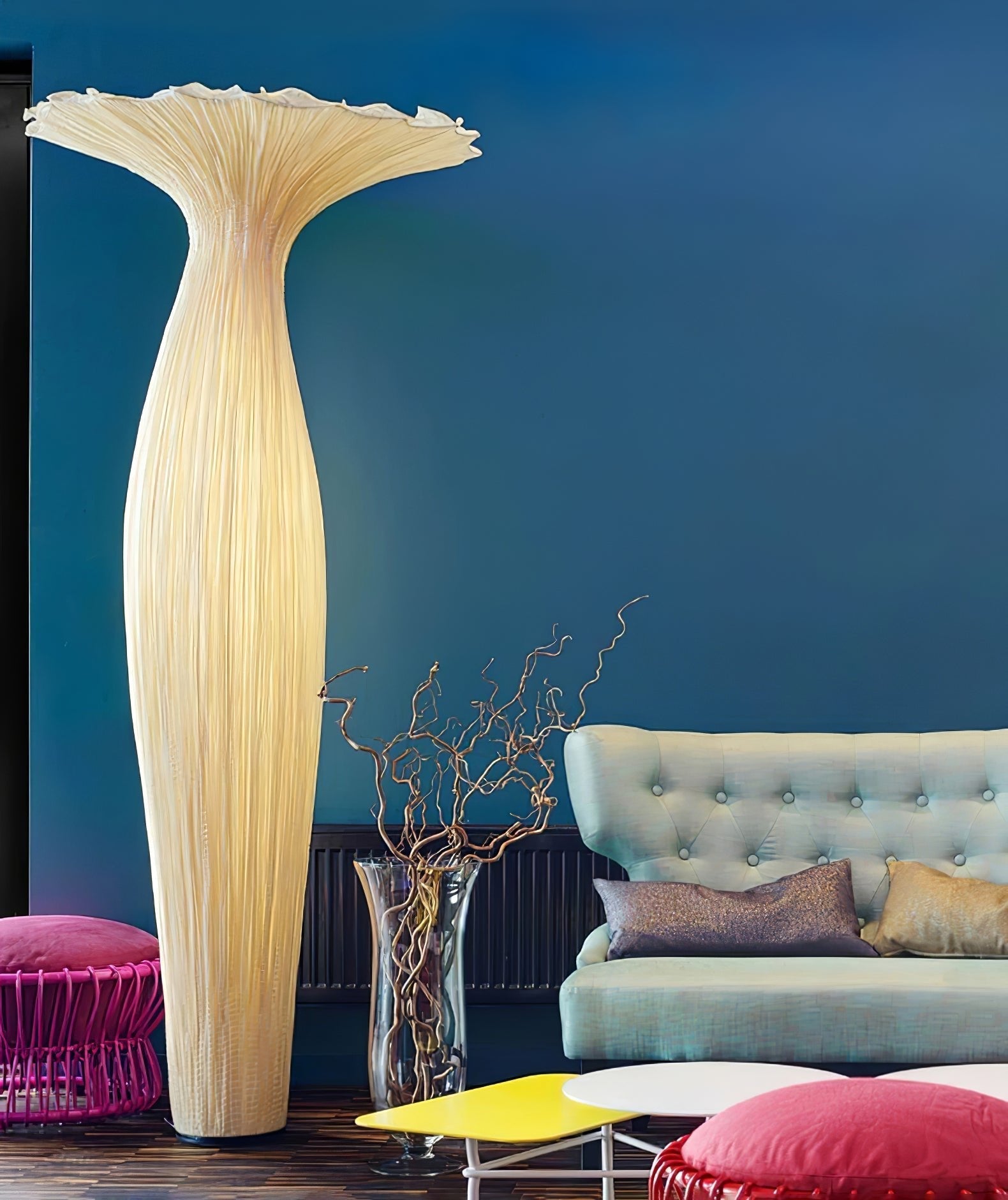 Zarinir Organic Fabric Floor Lamp-Neutral Decor