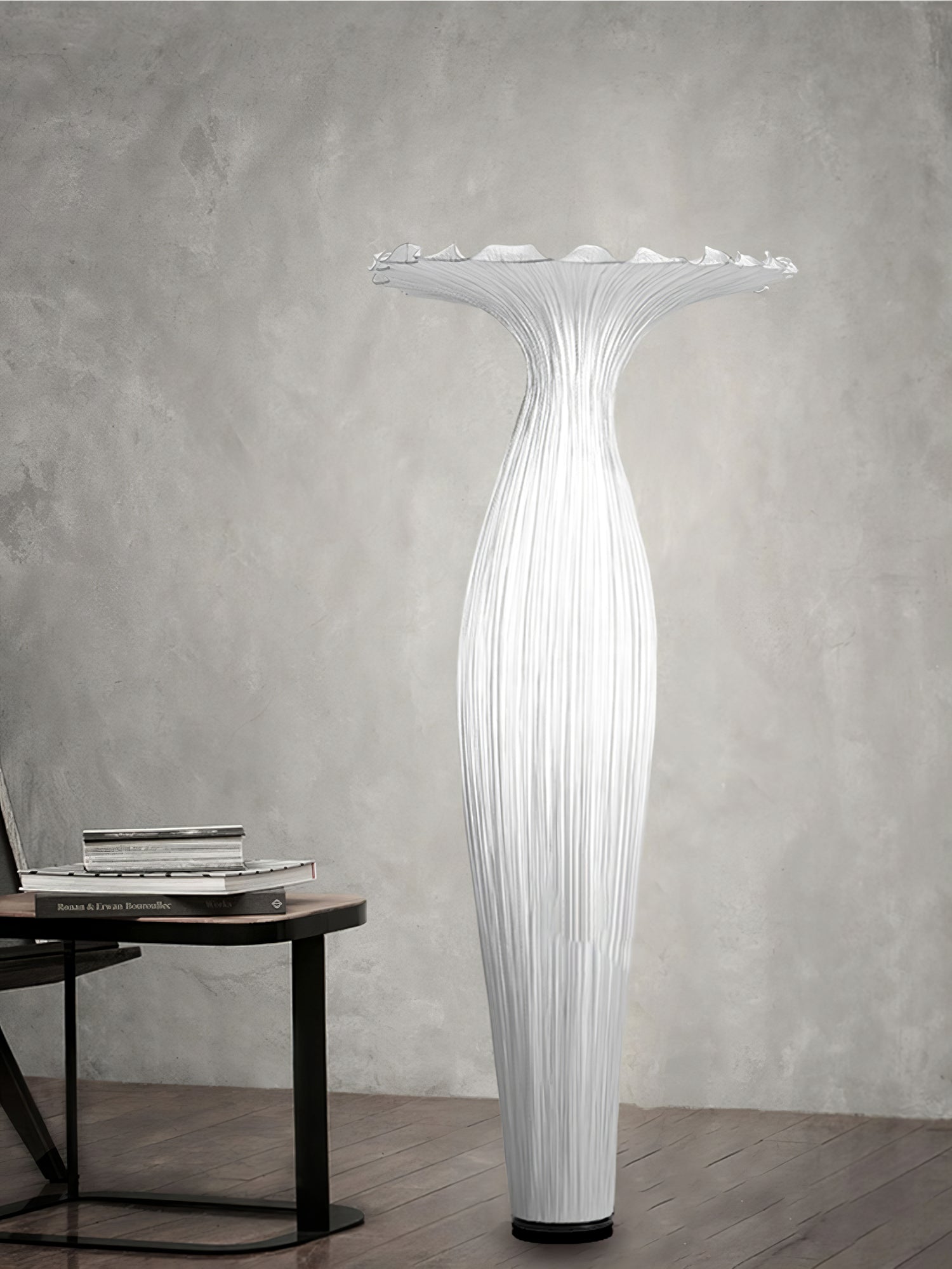 Zarinir Organic Fabric Floor Lamp-Neutral Decor