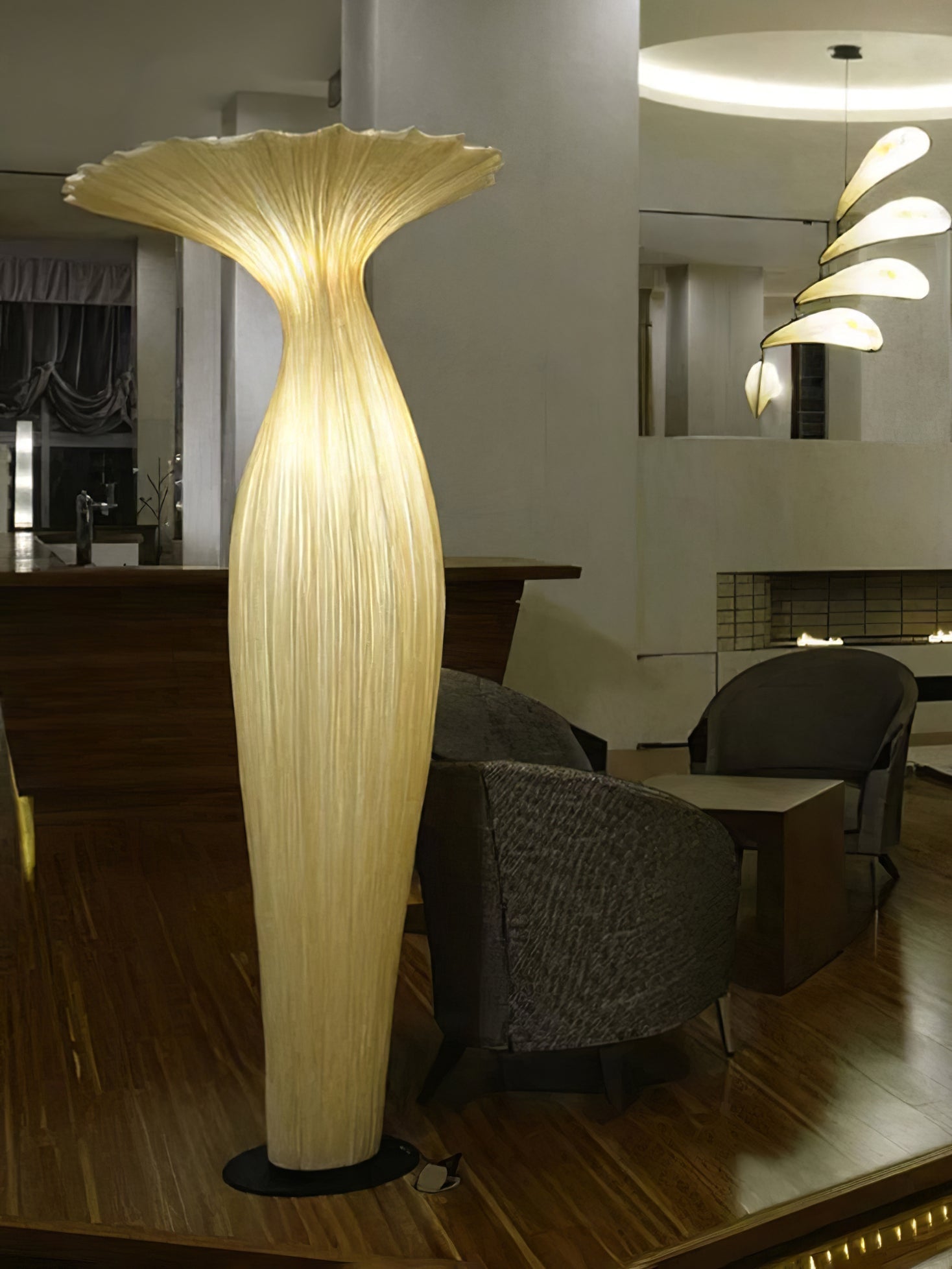 Zarinir Organic Fabric Floor Lamp-Neutral Decor