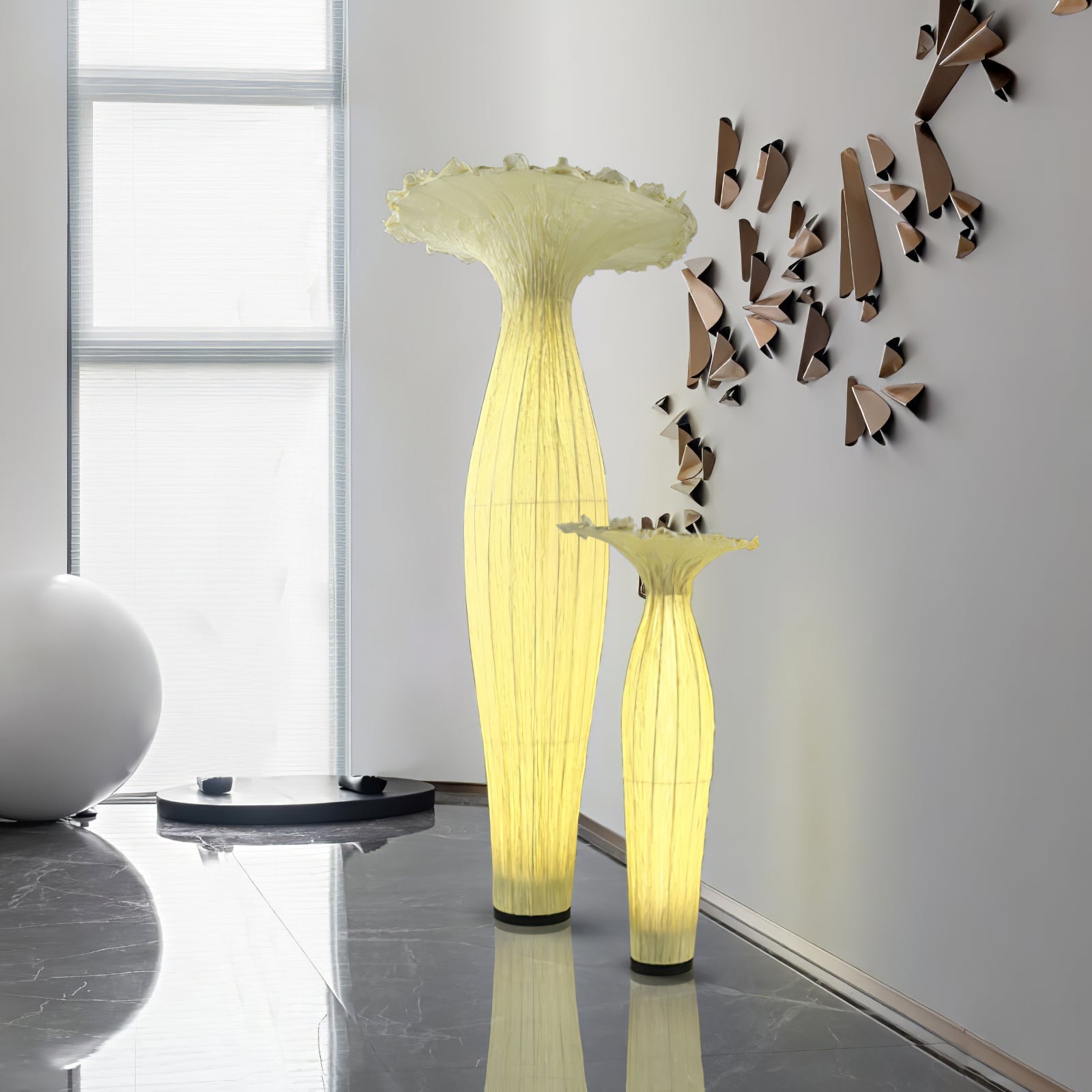 Zarinir Organic Fabric Floor Lamp-Neutral Decor